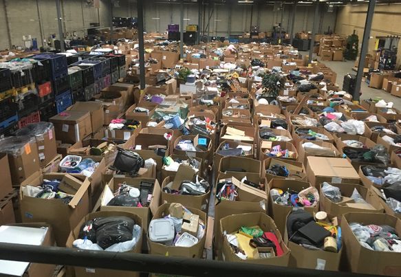 Warehouse full of donated items